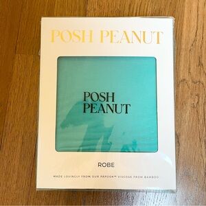 NIB Posh Peanut Teal Robe Large 8-10 Maternity Postpartum Mommy Bamboo Viscose